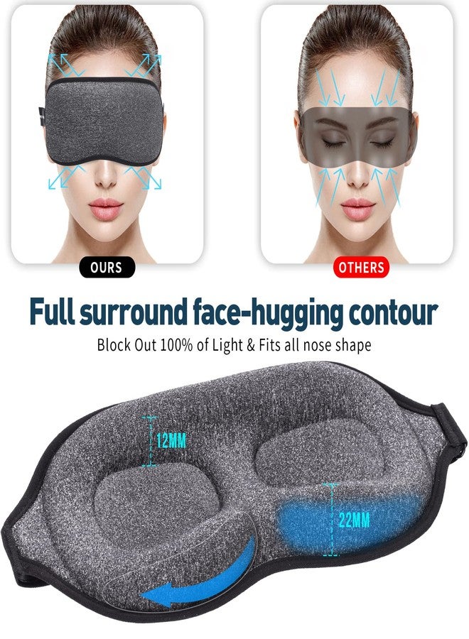 ZGGCD Sleep Mask, 100% Blackout Sleeping Mask for Side Sleeper, 3D Contoured Eye Mask for Women Men, Night Blindfold with Adjustable Strap, Soft Comfortable Eye Cover with Travel Pouch and Earplugs - Image 2
